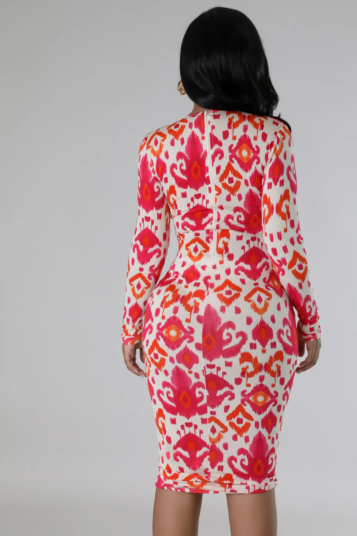 Velena Printed Midi Dress Red - Ali’s Couture