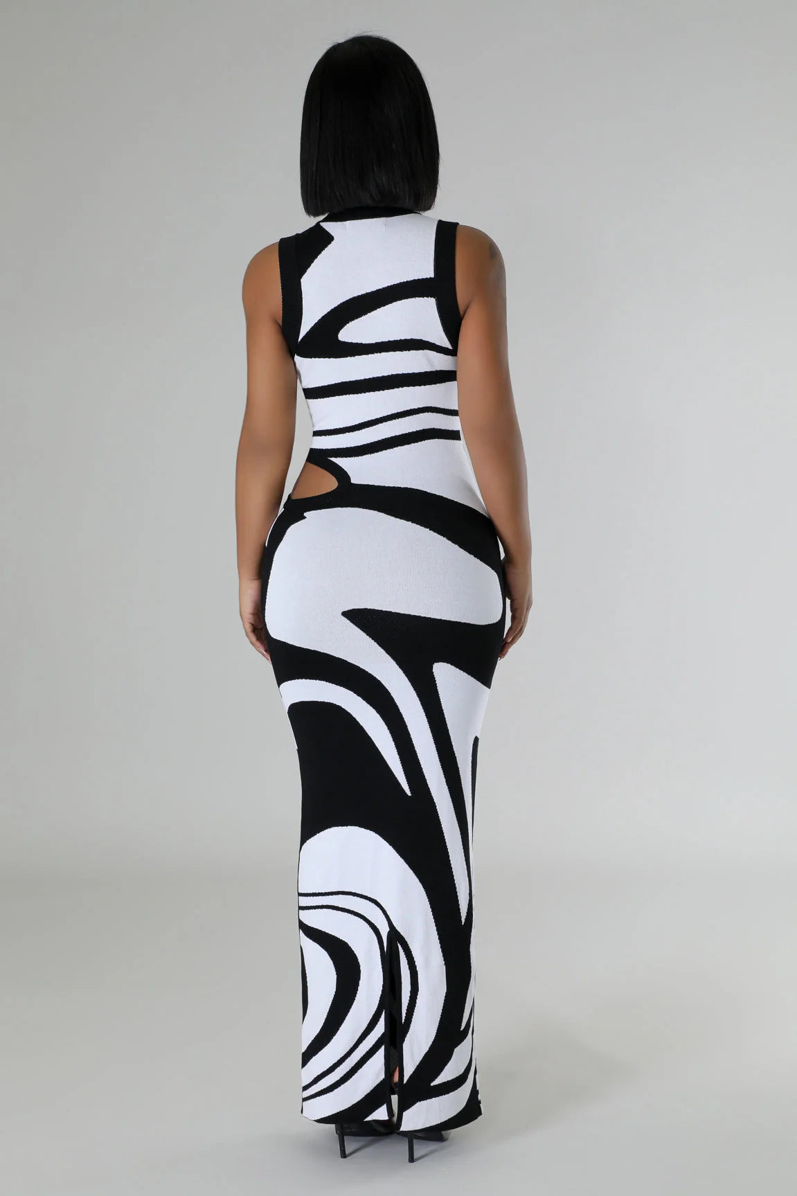 One Direction Abstract Midi Dress Black - Ali’s Couture 