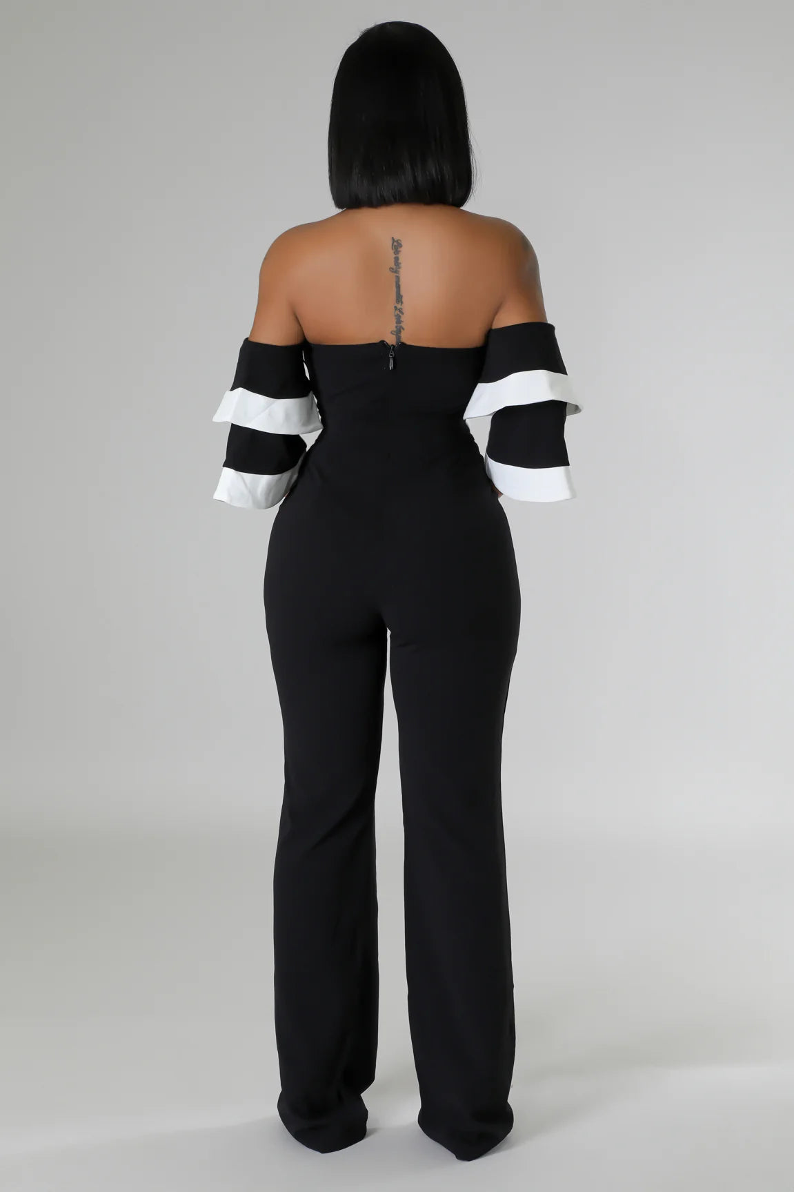 Exclusive Invite Off The Shoulder Jumpsuit Multi Black - Ali’s Couture 