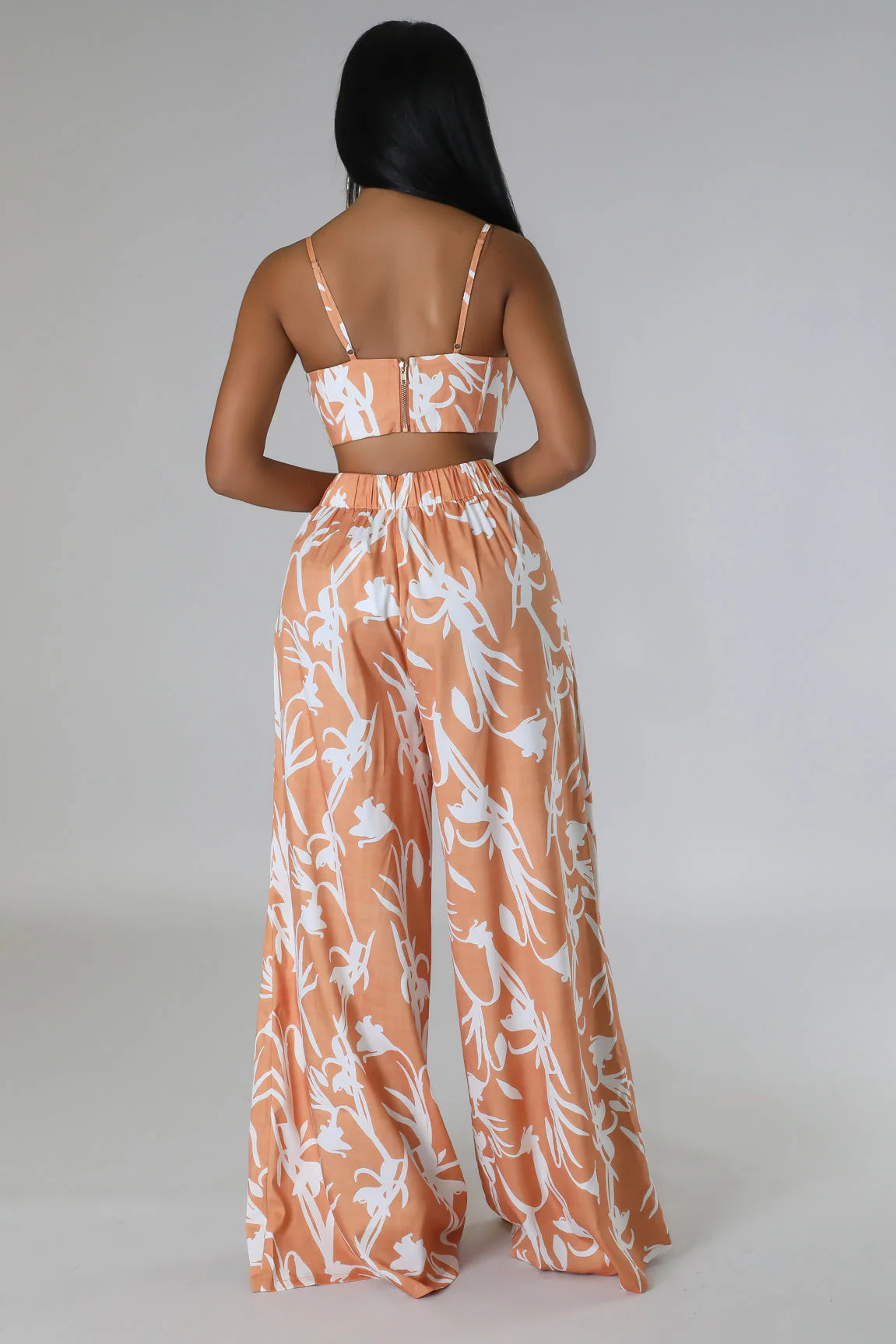 Kai Printed Pant Set Orange - Ali’s Couture 