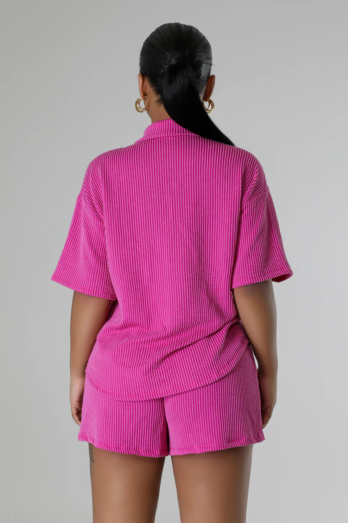 Chillax Short Set Fuchsia - Ali’s Couture 