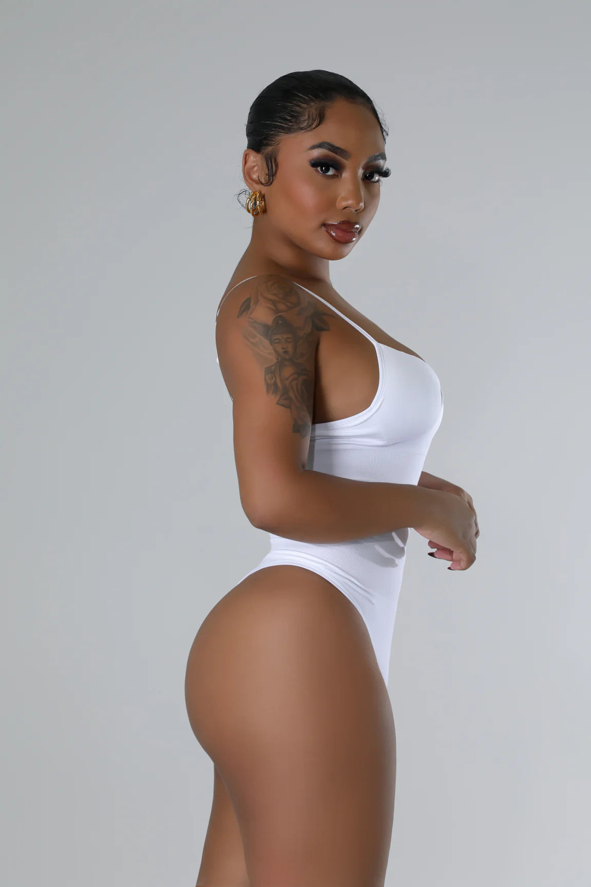 Core Basic Bodysuit White - Ali’s Couture 