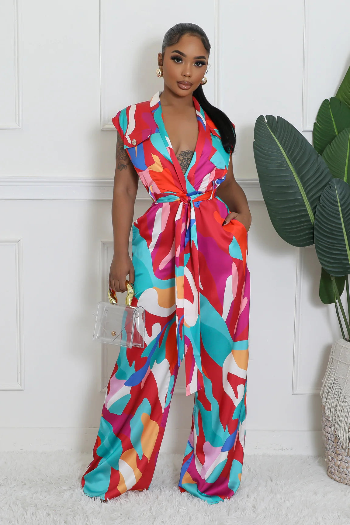 Rio Printed Jumpsuit Multicolor - Ali’s Couture 