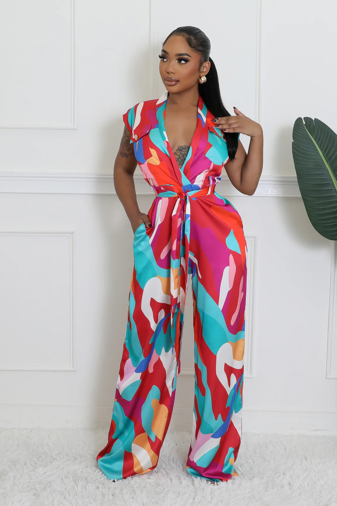 Rio Printed Jumpsuit Multicolor - Ali’s Couture 