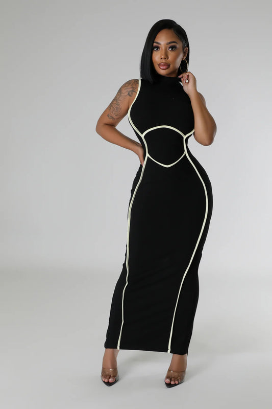 Eloise Midi Dress Black - Ali’s Couture 