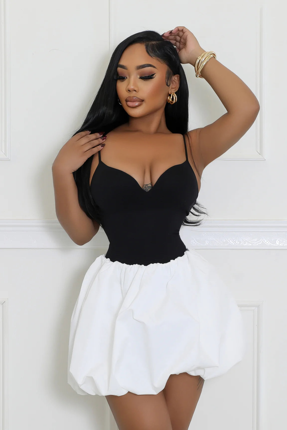 Azia Bubble Mini Skirt White - Ali’s Couture 