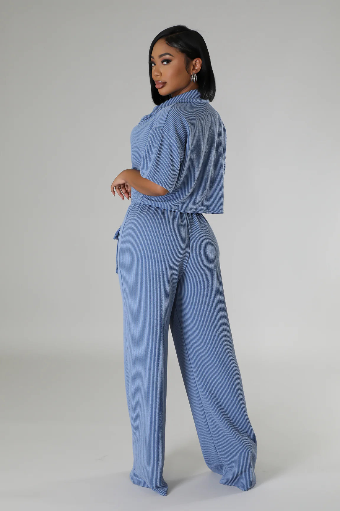 Time Travel Pant Set Blue - Ali’s Couture 