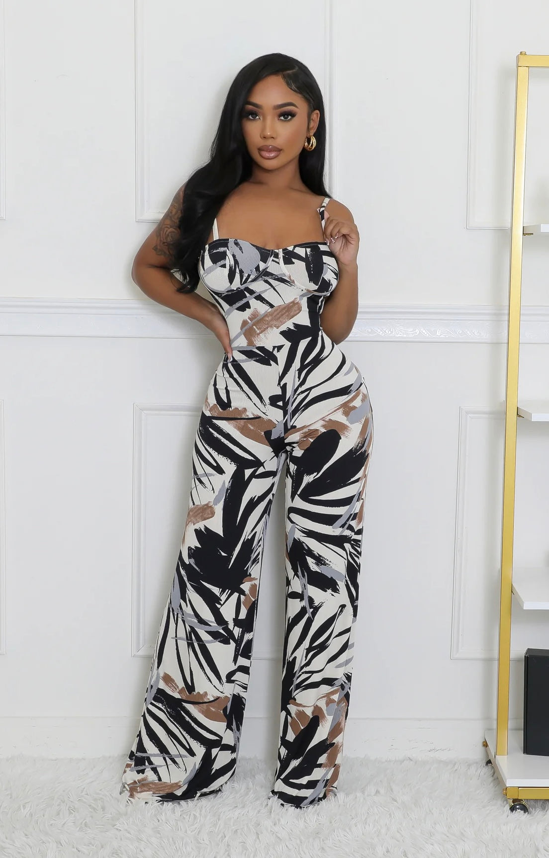 Cayenne Printed Jumpsuit Black - Ali’s Couture 