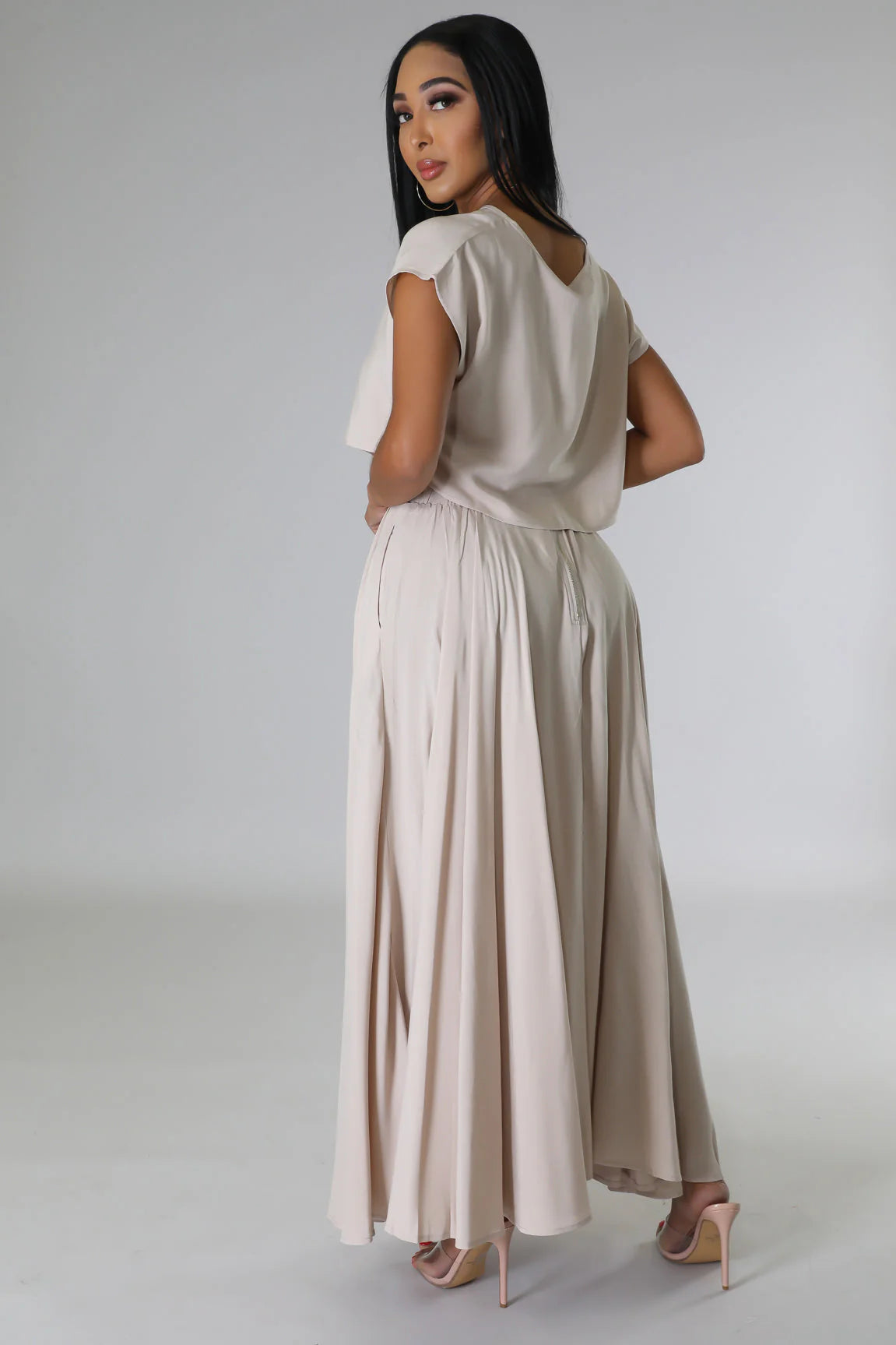 Jasline Skirt Set Bone - Ali’s Couture