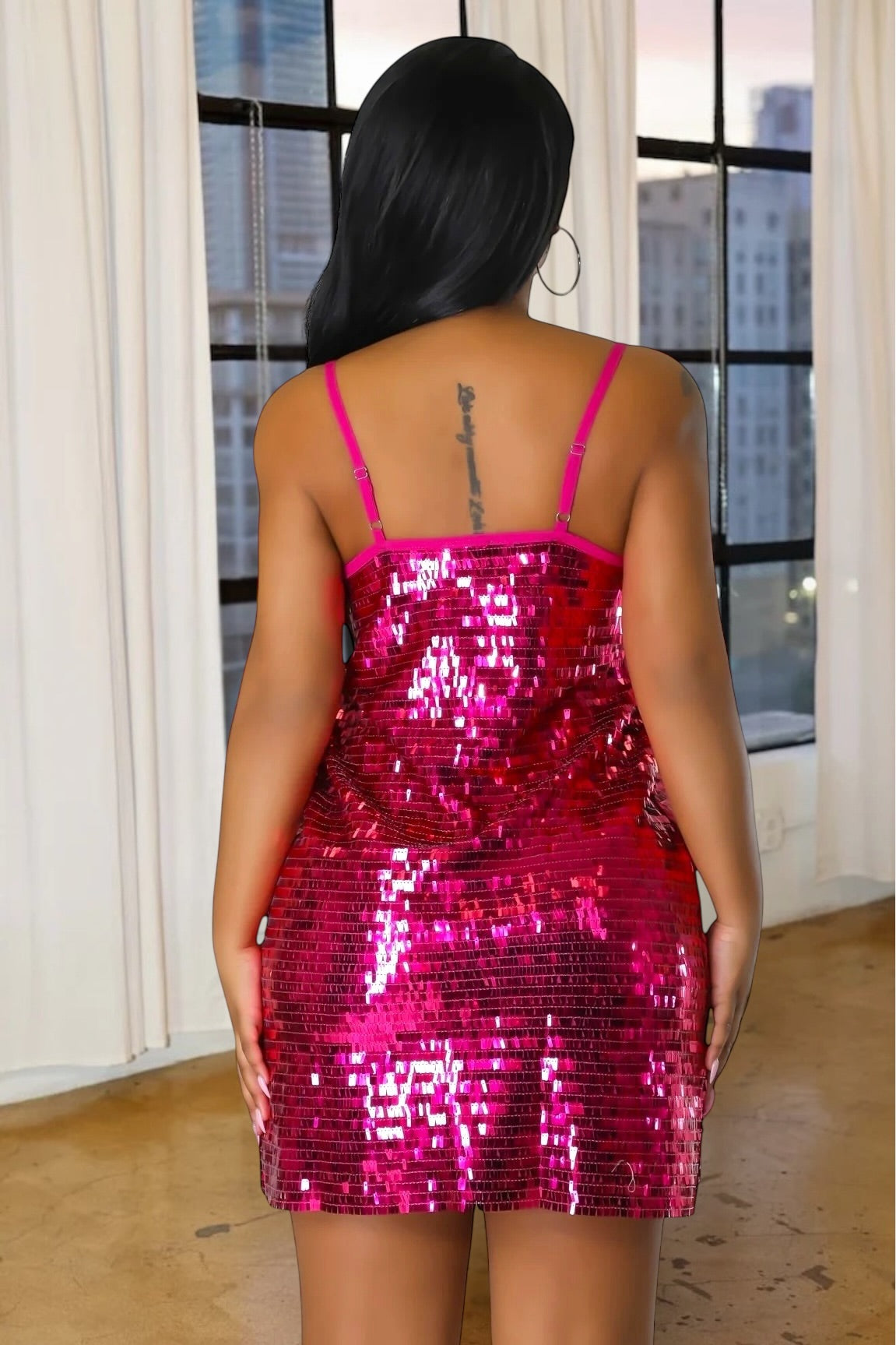 Forever Yours Sequin Mini Dress Fuchsia - Ali’s Couture