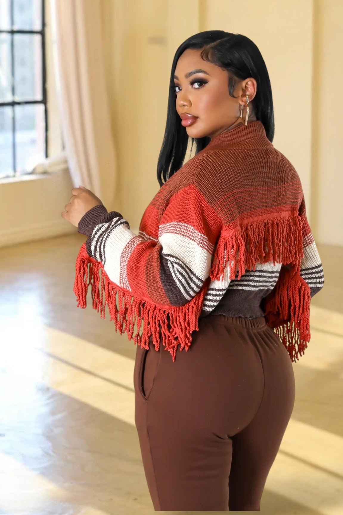 Savanna Fringe Jacket Rust - Ali’s Couture