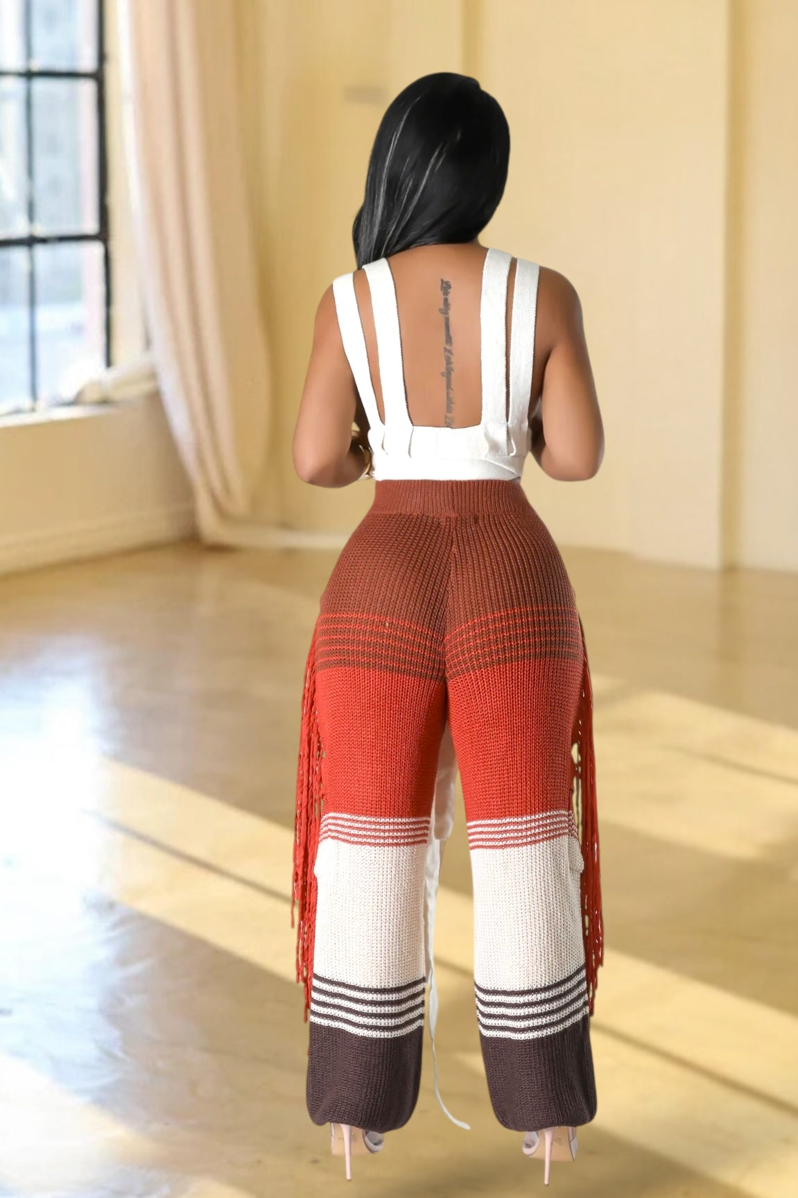 Savanna Boho Fringe Pants Rust - Ali’s Couture