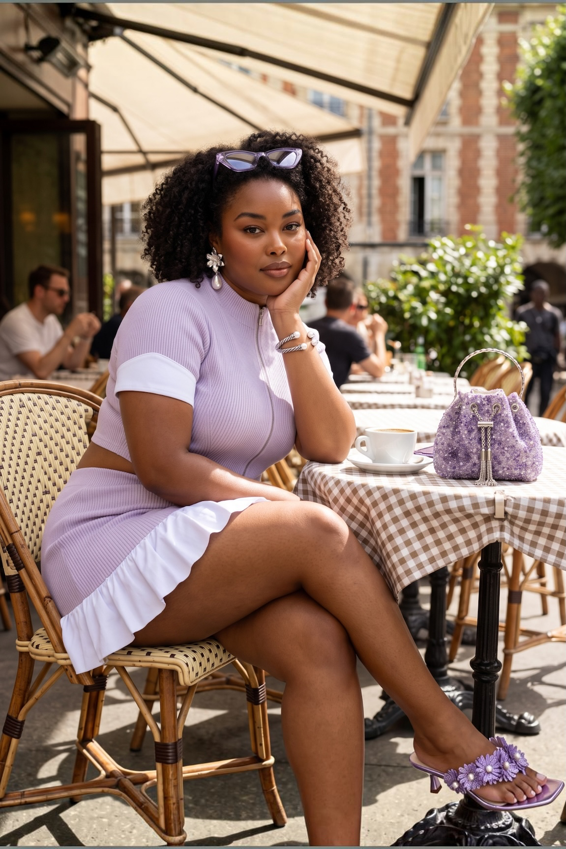 Carah Mini Skirt Set Lavender - Ali’s Couture