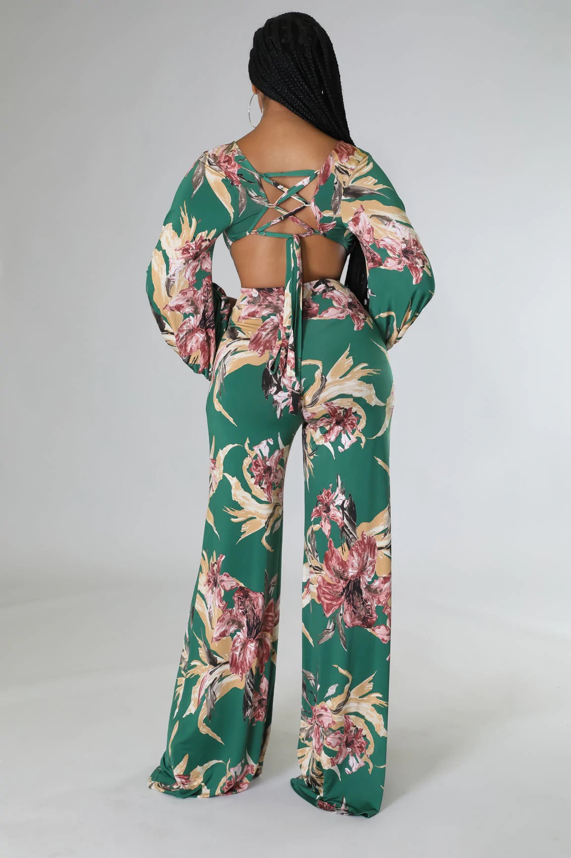 Ramona Floral Cutout Jumpsuit Multicolor Green - Ali’s Couture 