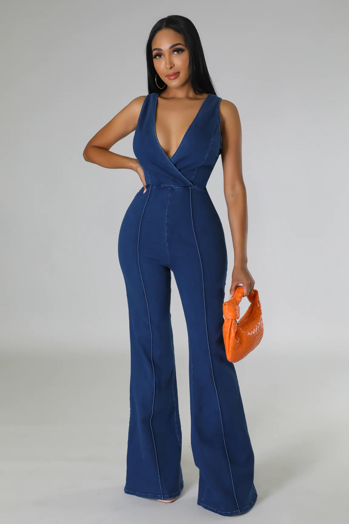 Nicolette Denim Jumpsuit Dark Wash - Ali’s Couture 