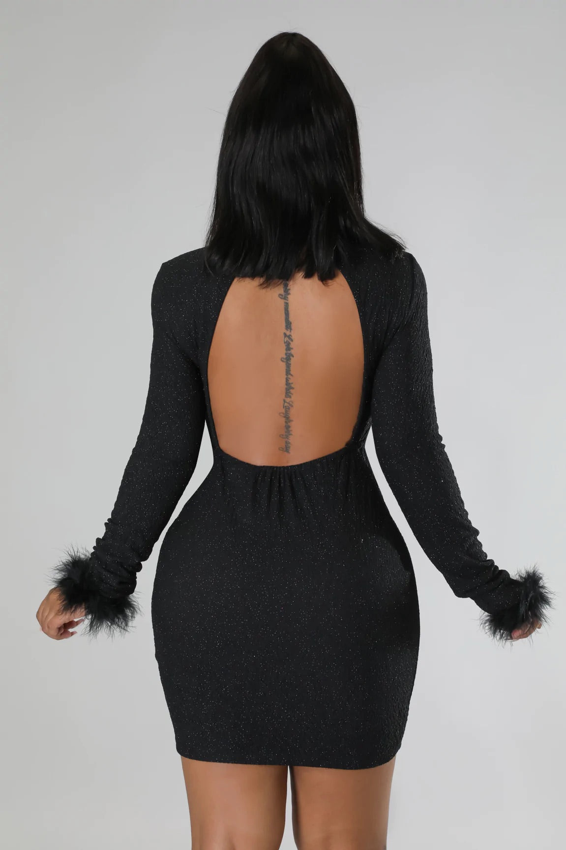 Everlee Cutout Back Mini Dress Black - Ali’s Couture 