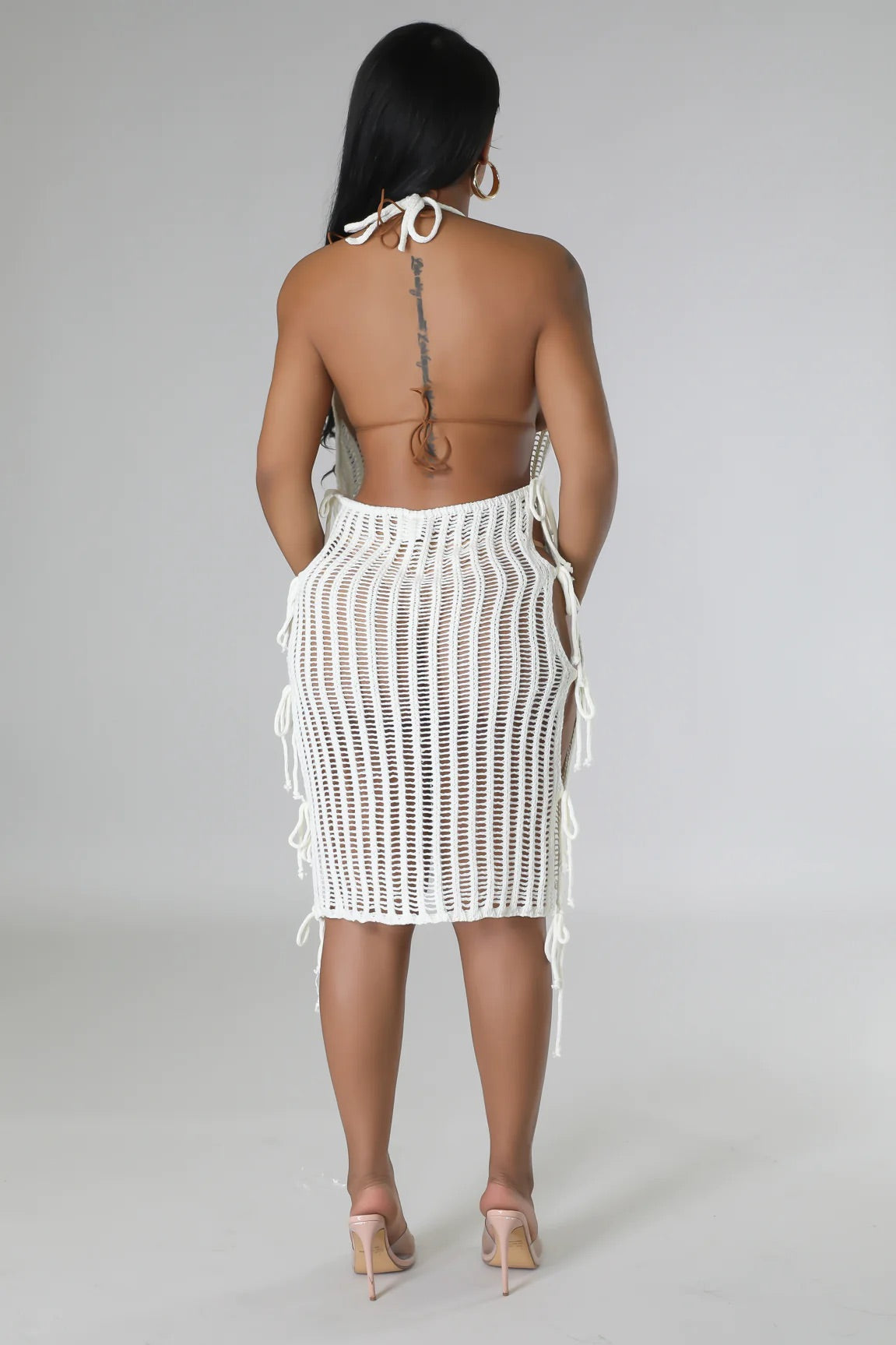 Malibu Crochet Cover Up Midi Dress White - Ali’s Couture 