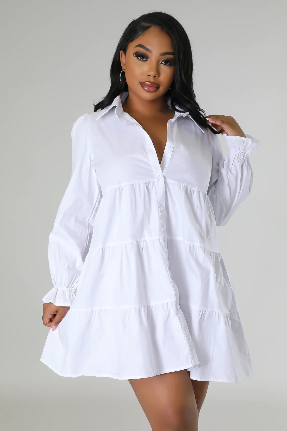 Jeanean Midi Dress Set White - Ali’s Couture 