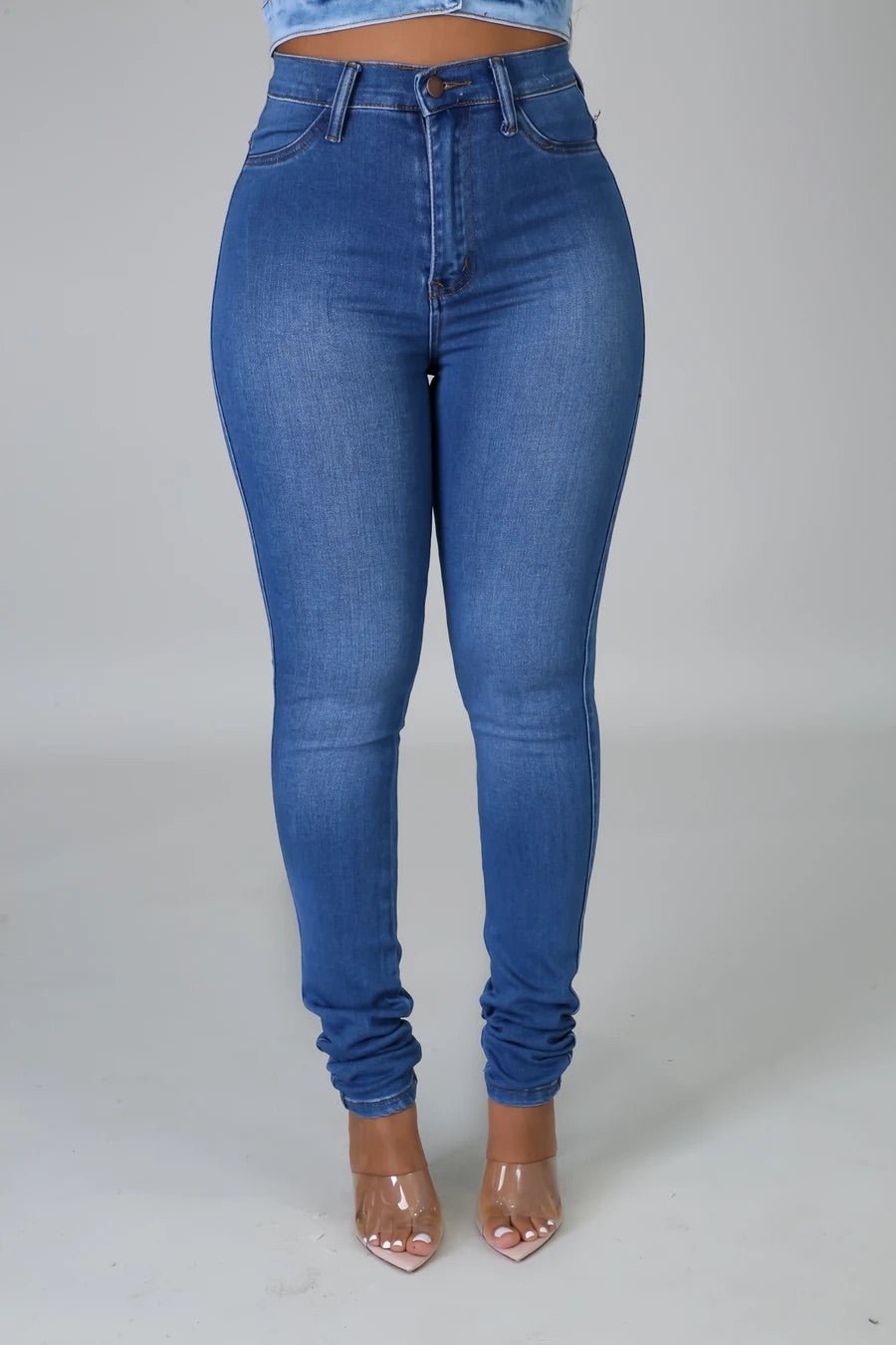 Basic Skinny Jeans Medium Wash - Ali’s Couture 