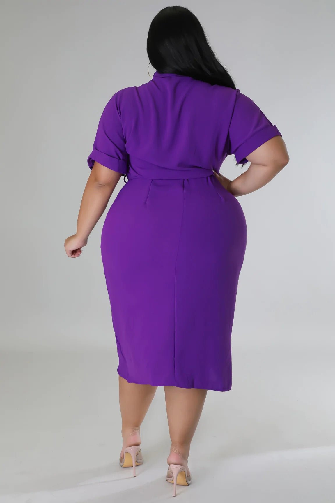 Bold Moves Midi Dress Purple (Curvy) - Ali’s Couture 