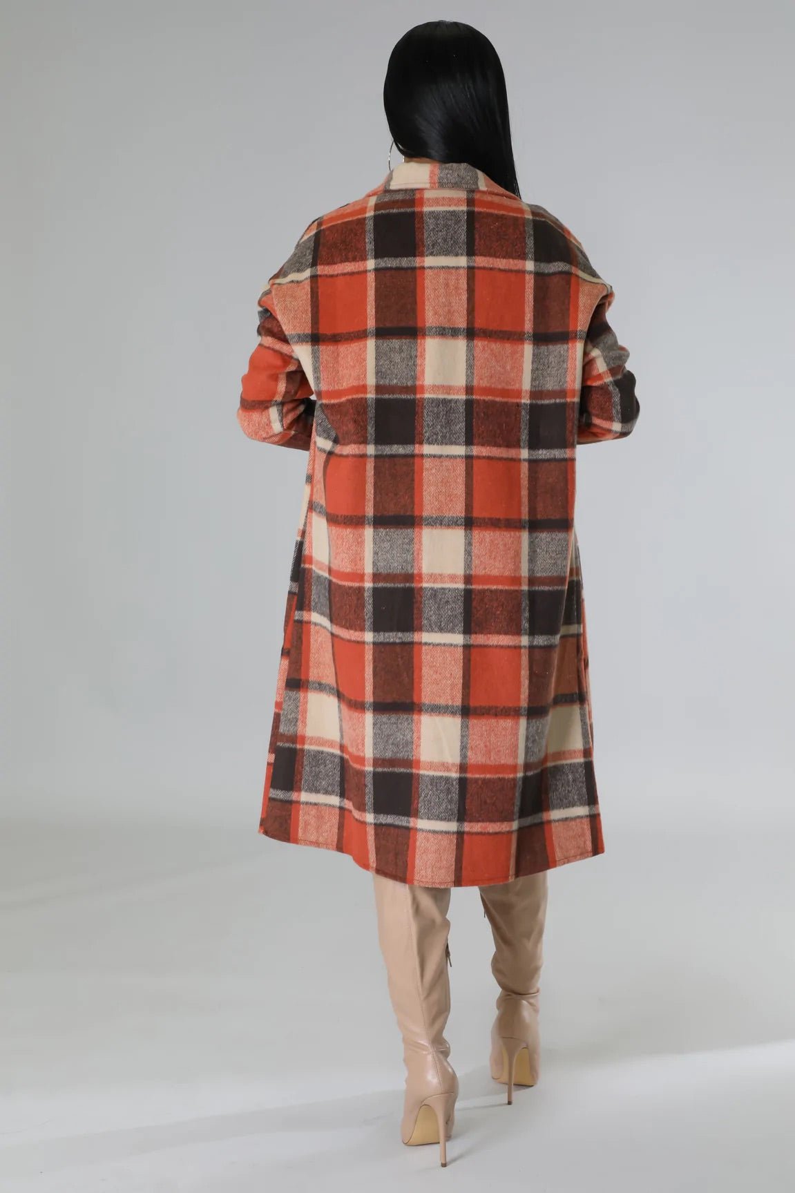 Bound To Fall Plaid Jacket Multi Rust - Ali’s Couture 