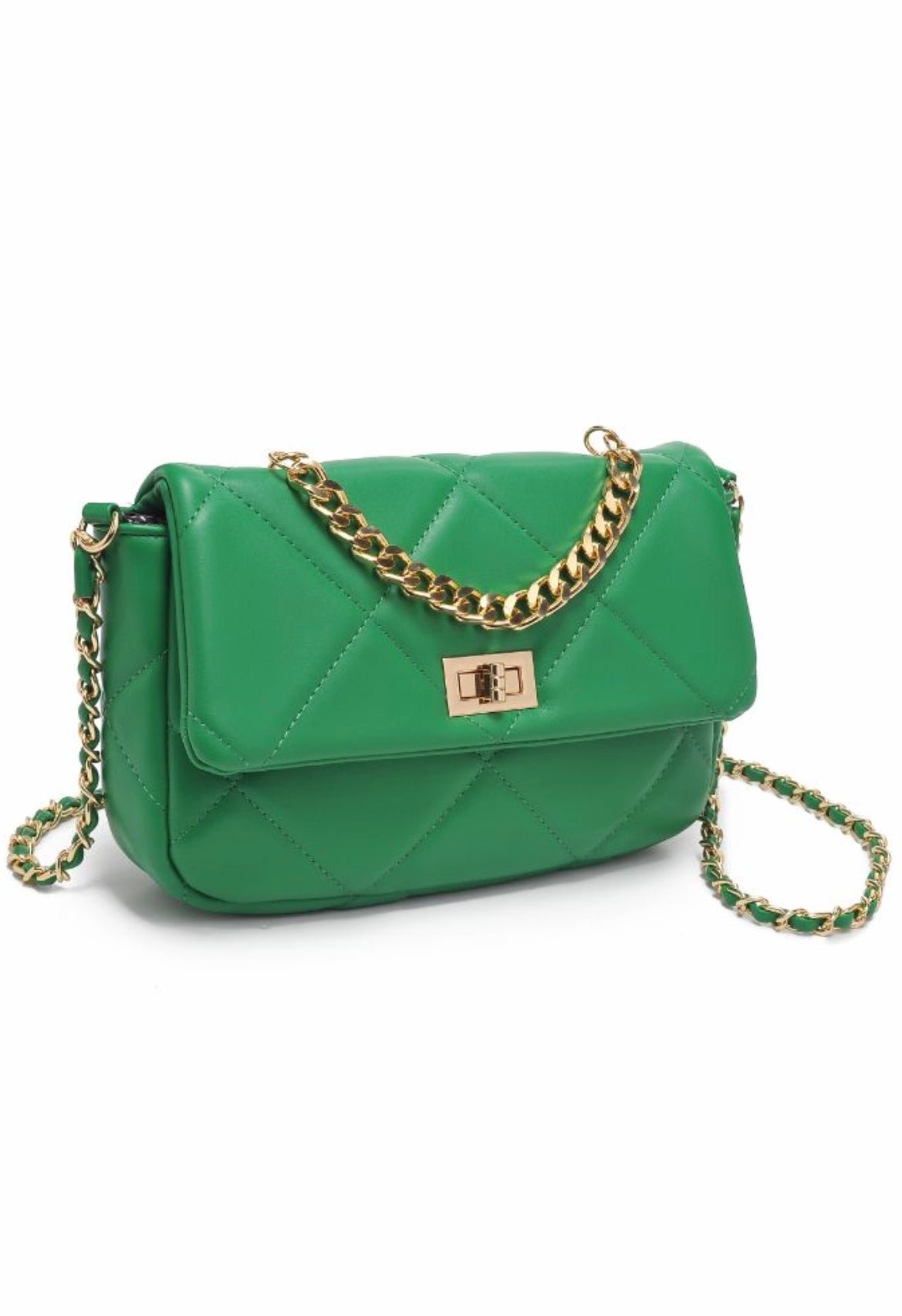 Camille Quilted Crossbody Handbag Green - Ali’s Couture 