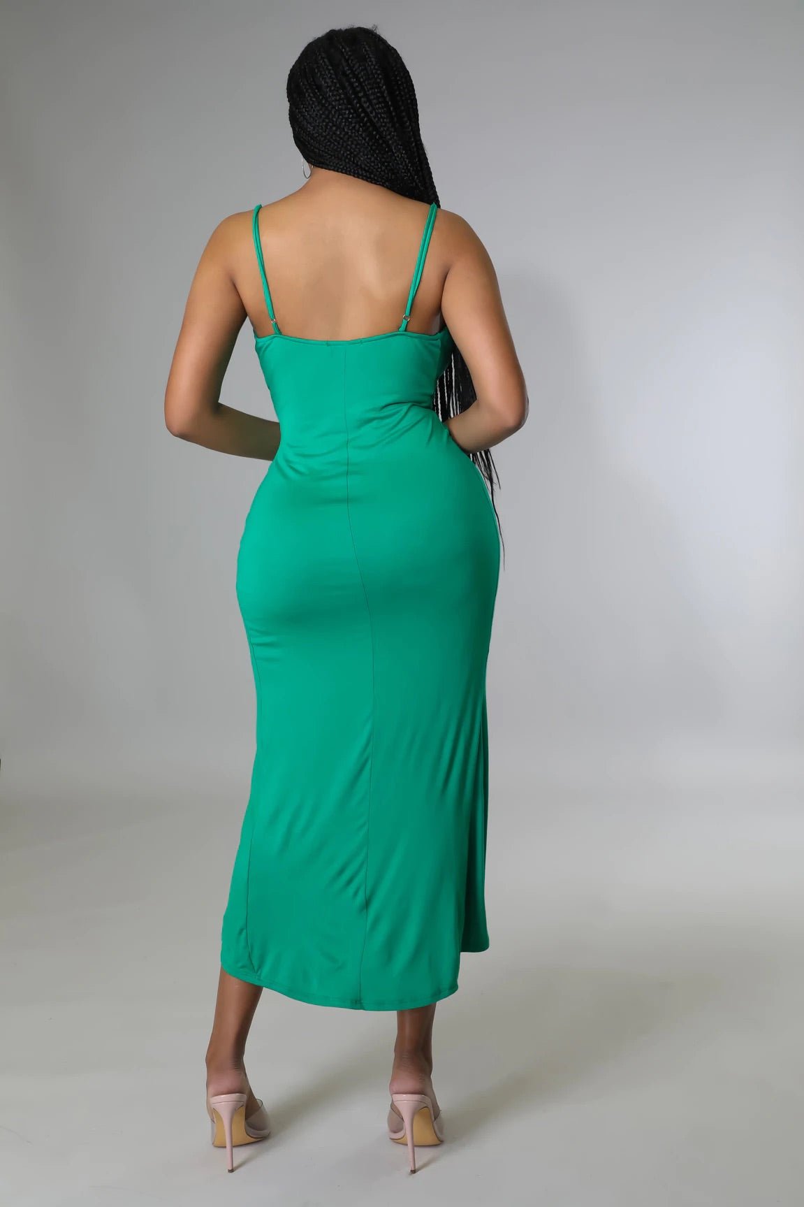 Carlina Midi Dress Green - Ali’s Couture 