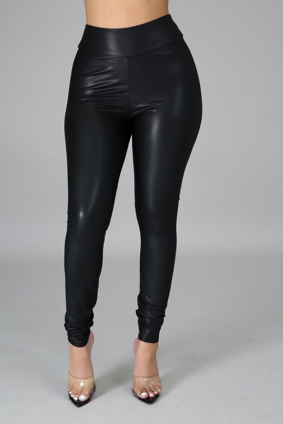 Chicest Faux Leather Leggings Black - Ali’s Couture 