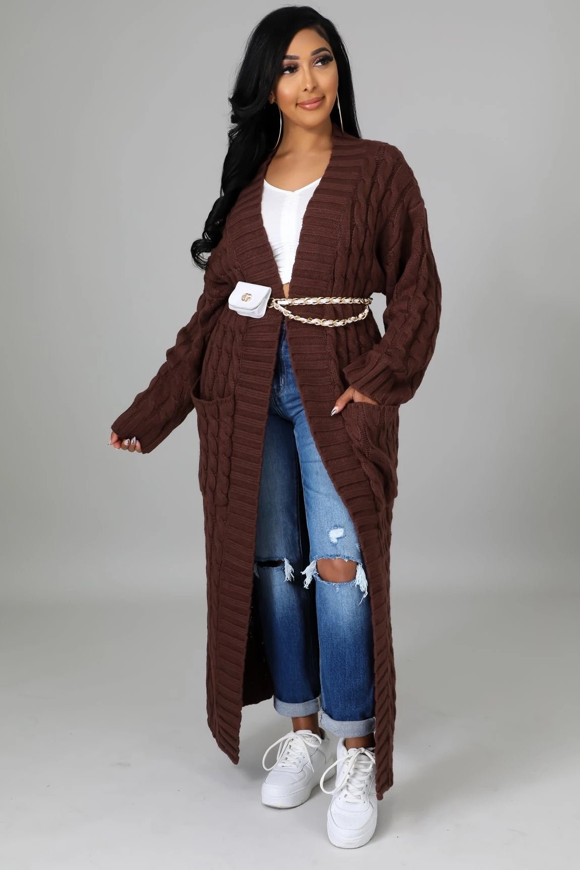 Cozy Up Knit Cardigan Brown - Ali’s Couture 