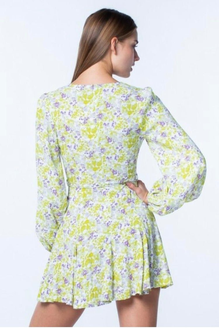 Everlasting Spring Floral  Mini Dress Multicolor Yellow - FINAL SALE - Ali’s Couture 
