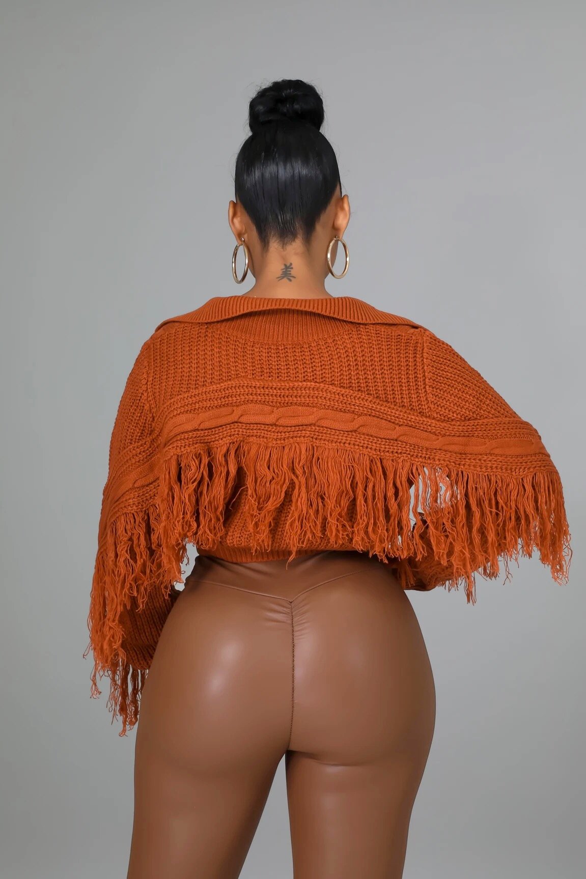 Fringe Benefits Knit Sweater Rust - Ali’s Couture 
