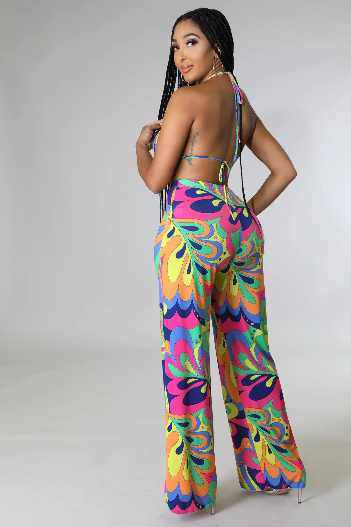 Get Into The Groove Three Piece Printed Pant Set Multicolor - Ali’s Couture 