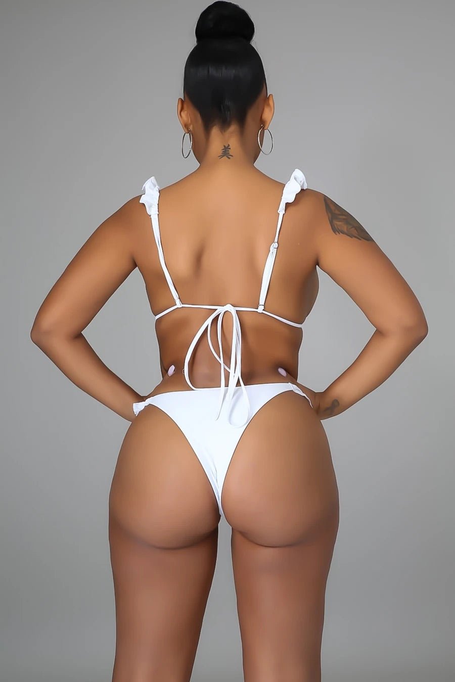 Haute Ruffles Bikini Set White - Ali’s Couture 