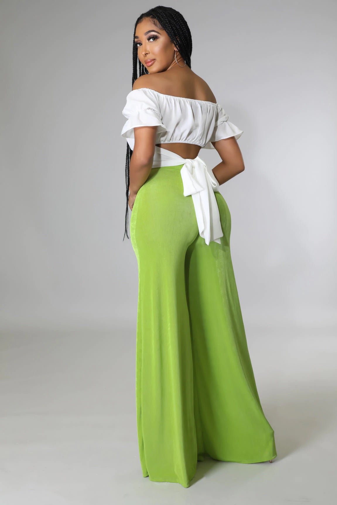 Jerseylicious High Waisted Pants Lime - Ali’s Couture 