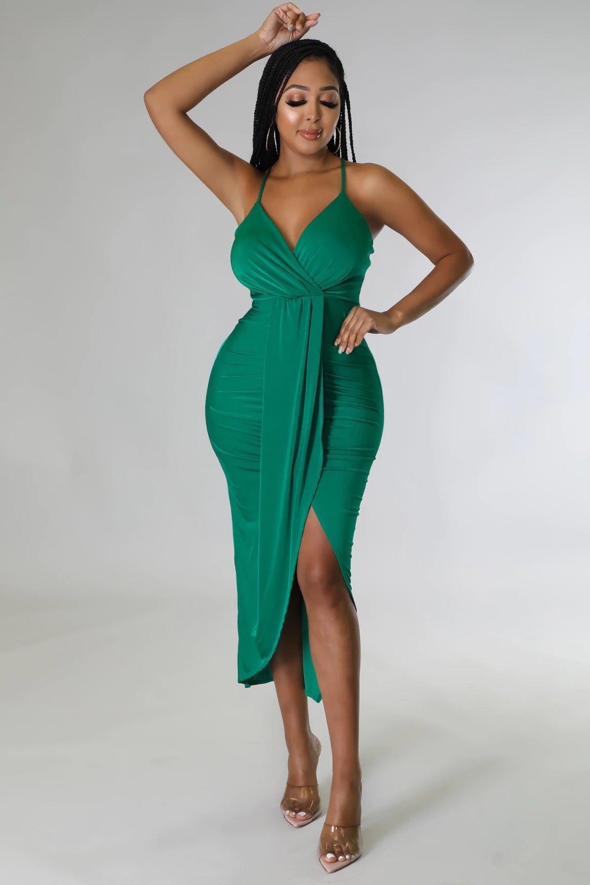 Kallan Midi Dress Green - FINAL SALE - Ali’s Couture 