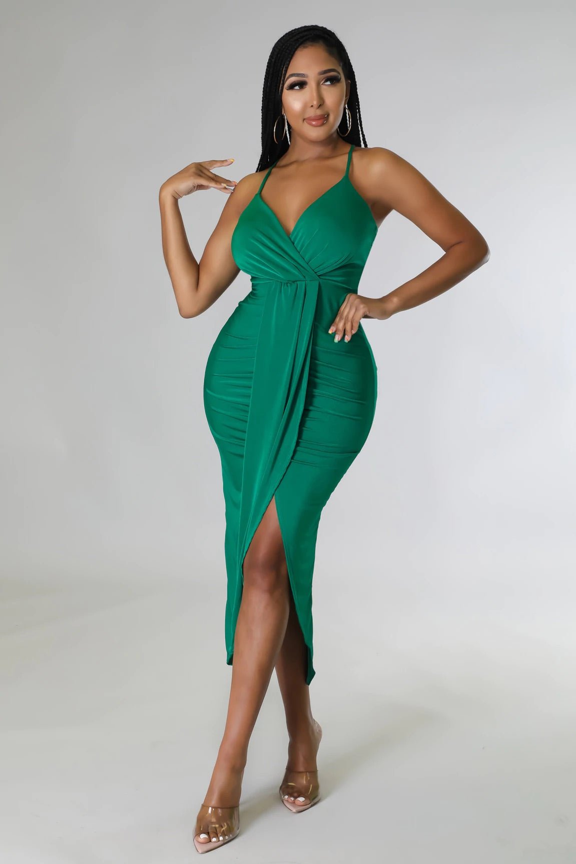 Kallan Midi Dress Green - FINAL SALE - Ali’s Couture 