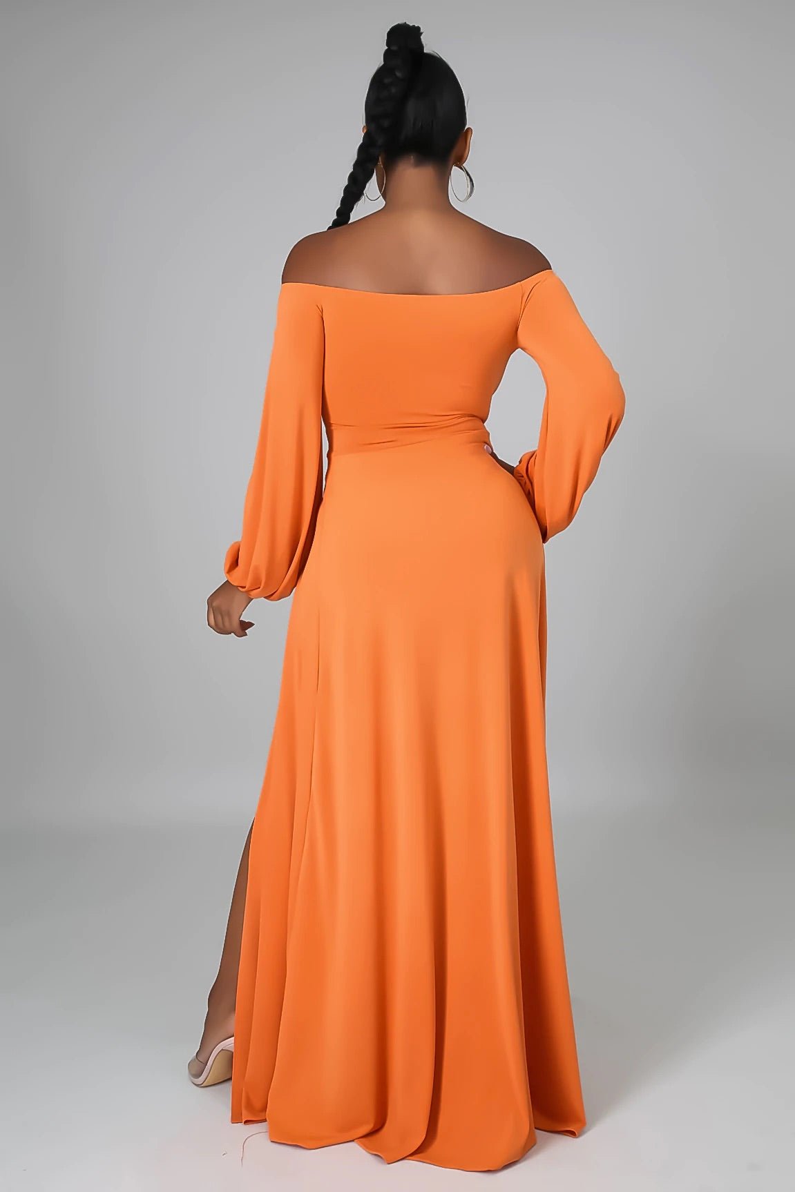 Laguna Beach Off The Shoulder Cutout Maxi Dress Orange - Ali’s Couture 