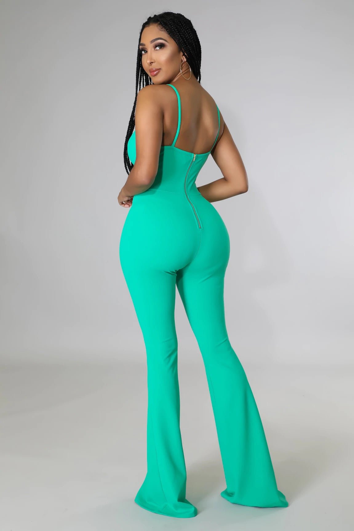 Lanai Cutout Jumpsuit Green - Ali’s Couture 