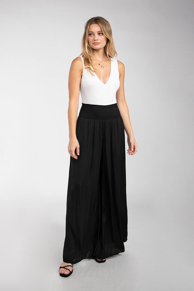 Lily High Waisted Palazzo Pants Black - Ali’s Couture 