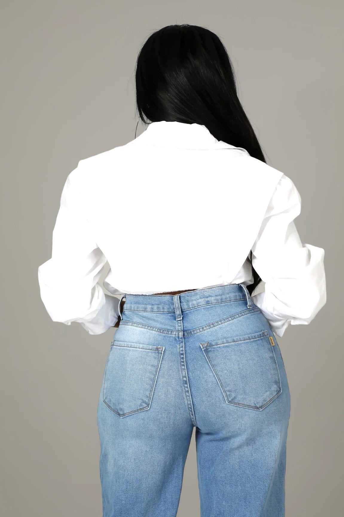 Make A Presence Long Sleeve Crop Top White - Ali’s Couture 