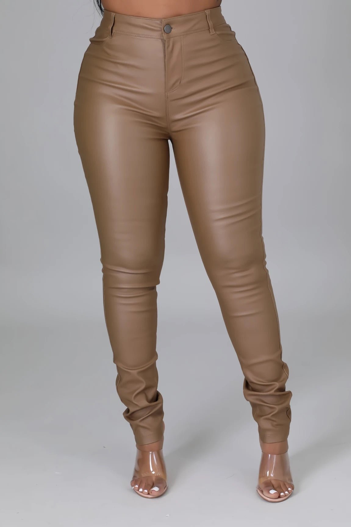 Mara Faux Leather Pants Camel - Ali’s Couture 