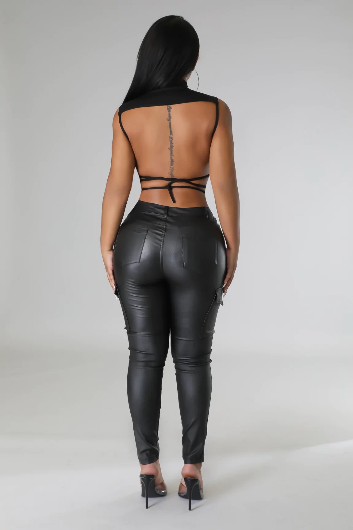 Meca Faux Leather Pants Black - Ali’s Couture 