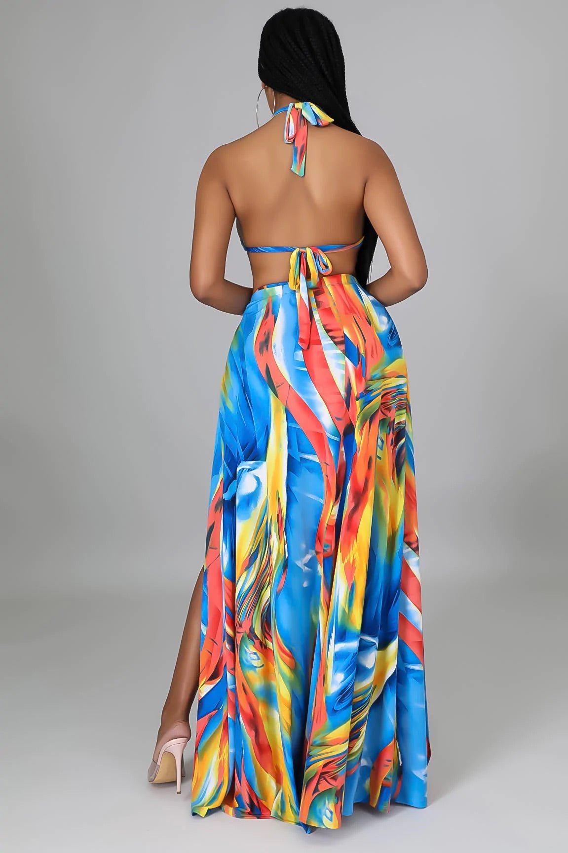 Miami Bound Abstract Print Swimsuit Set Multicolor - Ali’s Couture 