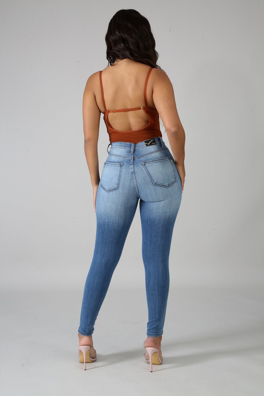 Must Have Distressed Skinny Jeans Medium Wash - Ali’s Couture 
