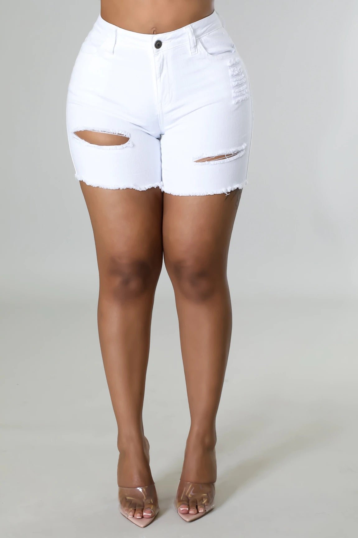 Omega Denim Shorts White - FINAL SALE - Ali’s Couture 