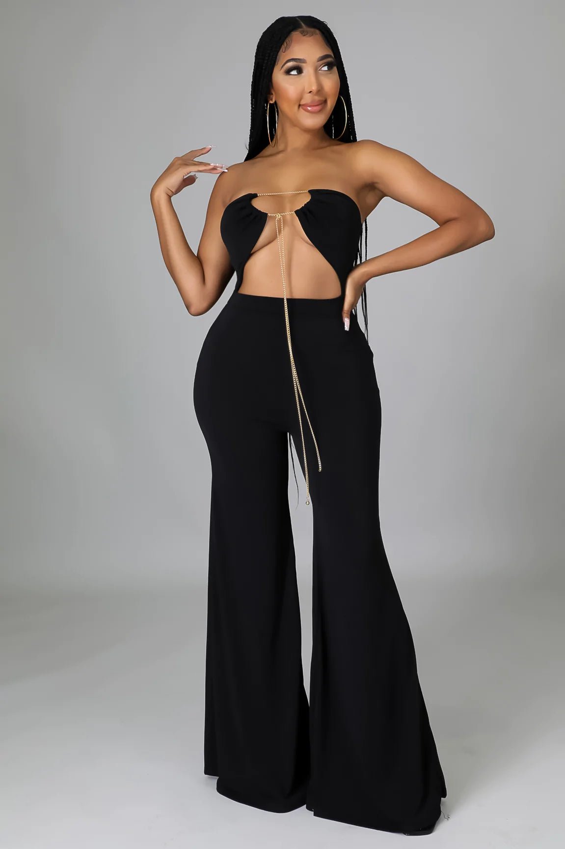 Out All Night Strapless Jumpsuit Black - Ali’s Couture 
