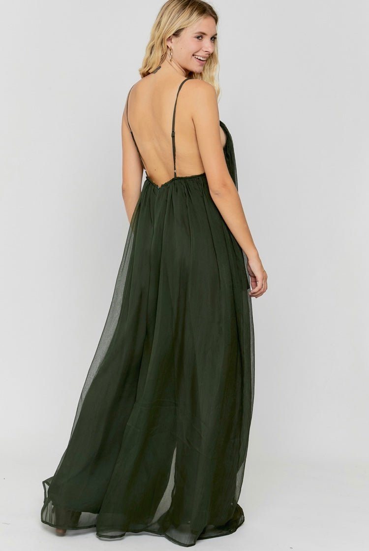 Playa Flow Jumpsuit Hunter Green - Ali’s Couture 