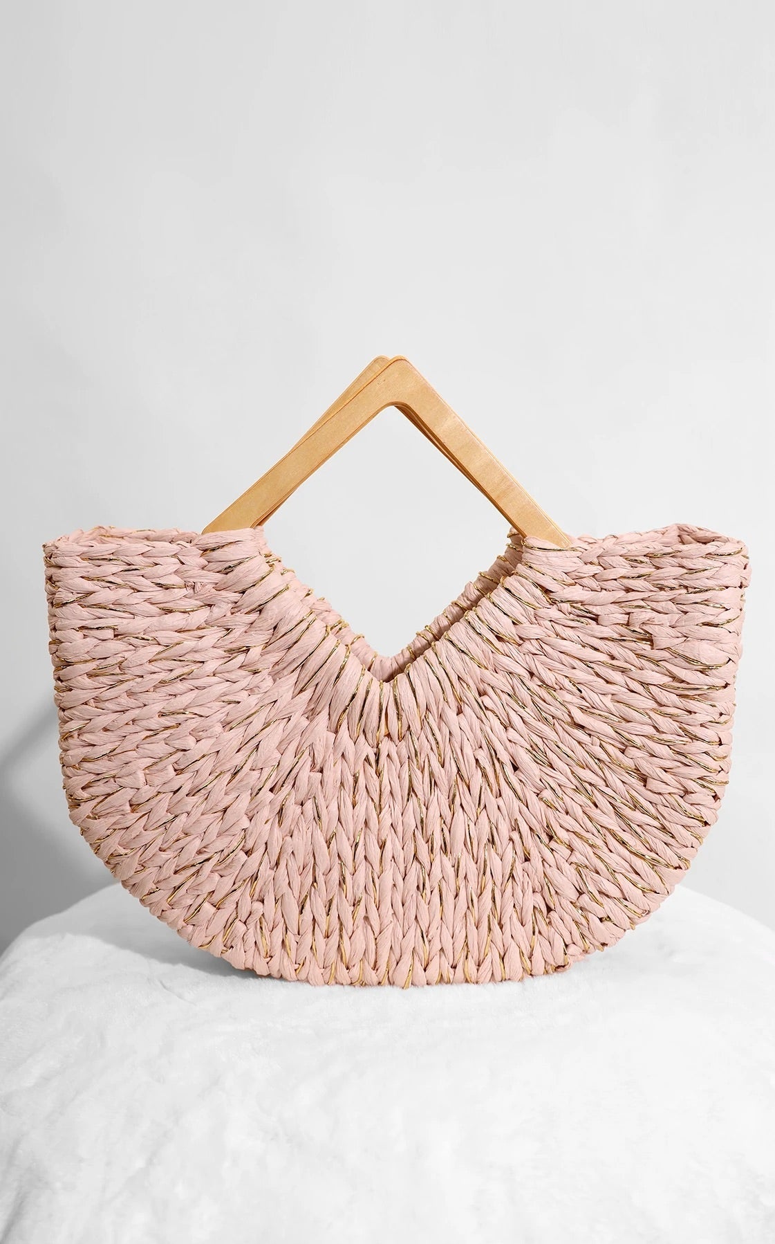 Seaside Straw Bag Pink - Ali’s Couture 