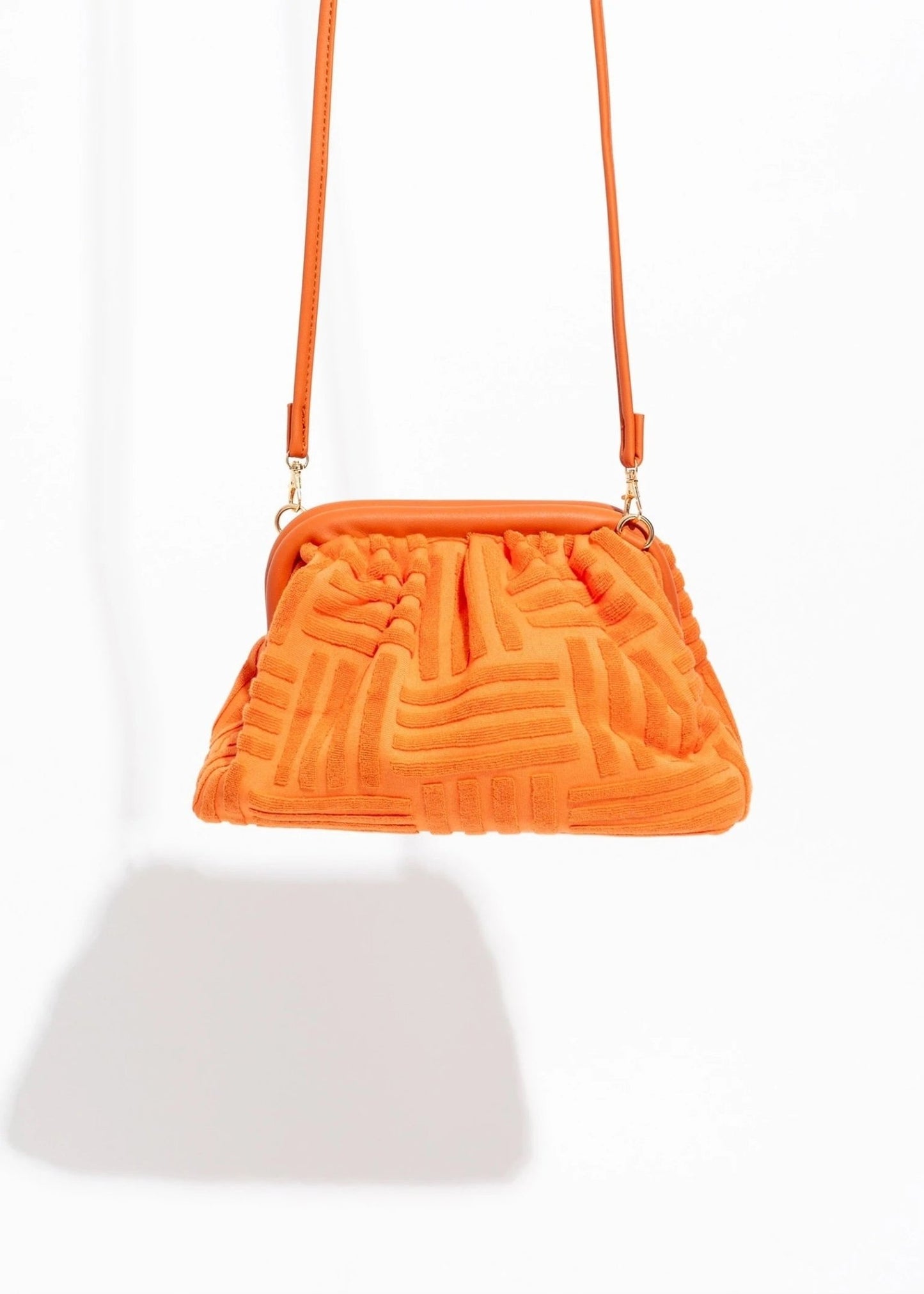 South Beach Terry Crossbody Pouch Handbag Orange - Ali’s Couture 