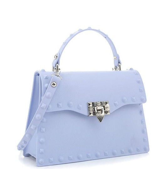 Studded Up Jelly Handbag Light Blue - Ali’s Couture 